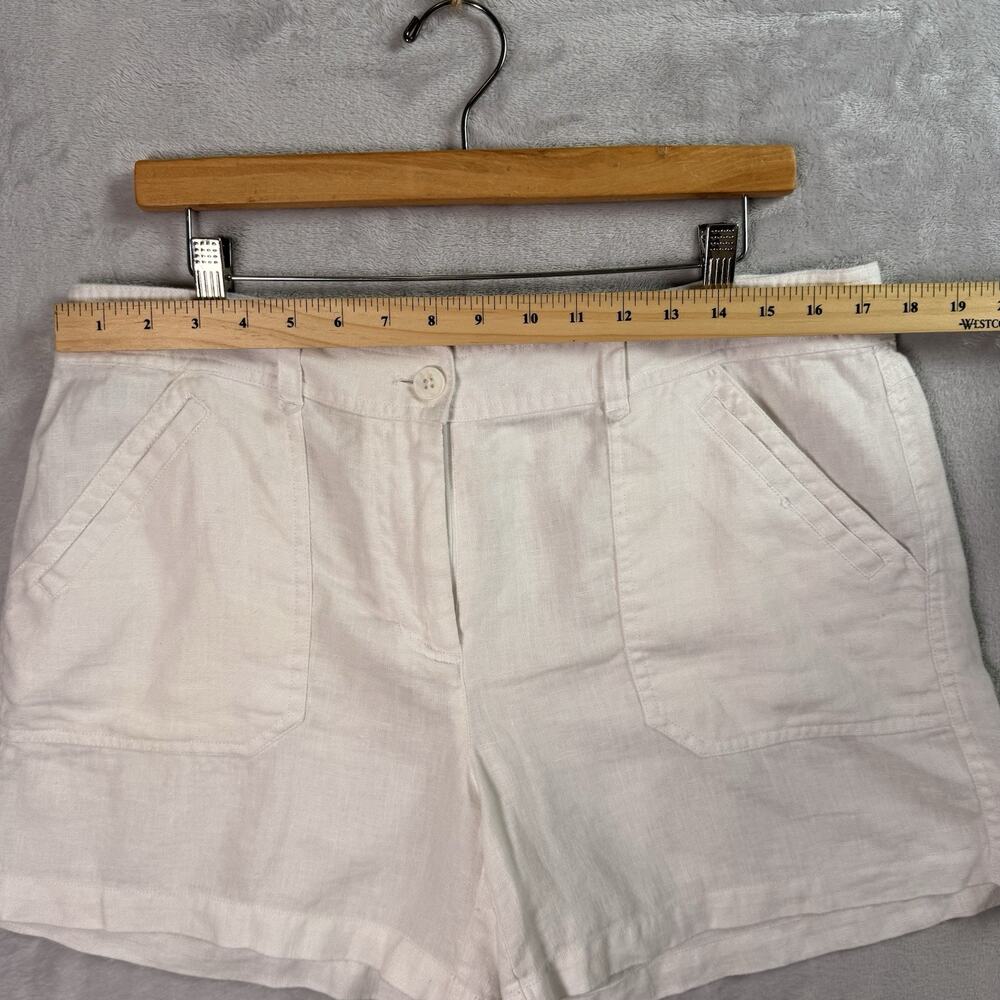 Tommy Bahama 100% Linen Shorts Women's 12 White Resortwear Beach Summer Vacation - Picture 5 of 15
